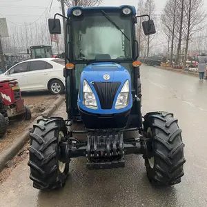 Yeni hollandd kabin 88hp kullanılan traktör T485f traktör tamamen yüksek ve düşük hız paletli % bahçe traktörü ithal