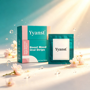 Night Rhythm Balancing Boost Mood Oral Strips 30pcs Mild Natural Fast Dissolve Thin <b>Film</b> Mood Regulating Supplement For Adults - Product Image 3