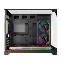Boîtier PC de jeu ATX Mid Tower avec panneau en verre trempé amovible, bande RGB, blanc, pour ordinateur de bureau, refroidissement du processeur