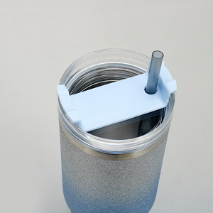 Stainless Steel Tumbler 30oz Gradient Color <b>Double</b> <b>Wall</b> Vacuum Insulated Travel Mug With Straw - Product Image 3