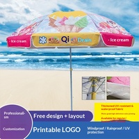 Parasol publicitaire extérieur commercial personnalisable de grande taille avec mât en fer et fibre de polyester pour les stands de marché et les vendeurs