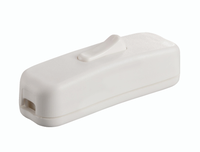 Interrupteurs à cordon flexible unipolaires ING KS1-D12/0 Série Bouton-poussoir 250V 2A Blanc PVC pour câblage DIY et montage sur panneau