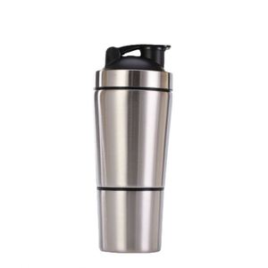 Botellas Mezcladoras de Proteínas Personalizadas de 600 ml + 200 ml para Gimnasio y Deportes, de Acero Inoxidable 304 - Product Image 5