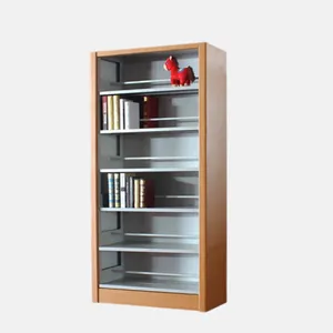 Home Office Modern Mid Century Book Shelf Wooden Bookcases With Steel Bookshelf