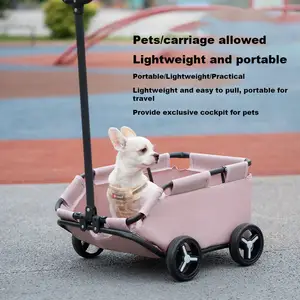 Pet Carrier 4 roues chien poussette chat chariot sac voiture pour enfant ou faire du shopping multifonctionnel poussette pour animaux de compagnie