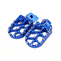 Pijakan Kaki Anti Selip Biru untuk Sepeda Motor Off Road YZ YZF WR 85 125 250 400 426 450F Suku Cadang Motor Trail