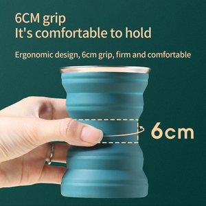 Bouteille d'eau pliable en silicone de qualité alimentaire de 320 ml avec bouchon à vis anti-fuite pour le camping et les voyages en plein air - Product Image 1