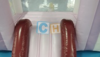 En stock, château gonflable arc-en-ciel pour mariage, location de fête, château gonflable extérieur rose avec toboggan