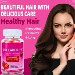 Compléments de beauté en gommes de collagène VC pour l'exportation transfrontalière, enrichis en vitamine C et biotine, 60 unités - Product Image 2