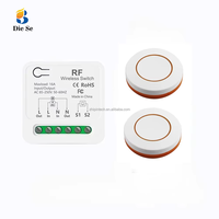 Interrupteur intelligent sans fil à 1 bouton avec télécommande, récepteur mini-relais 433 MHz, CA 110 V/220 V/230 V/240 V, 16 A, 3000 W, mini-plastique