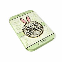Caja de Papel para Paleta de Maquillaje Verde Menta Personalizada de Lujo, Diseño de Conejito 'Hop to the Top', Empaque Cosmético OEM al por Mayor