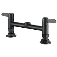 Robinet de lavabo de salle de bain noir mat de luxe léger, chaud/froid, en laiton massif, avec cartouche en laiton massif/céramique en option