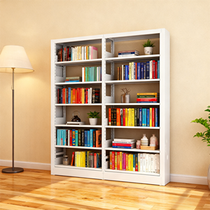 Rak buku perpustakaan toko buku rak buku logam rak perpustakaan ruang baca rak buku bubuk putih dilapisi rak buku - Product Image 2