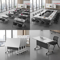 Bureau de direction moderne - Table de conférence pliante en bois, design minimaliste, construction durable, qualité supérieure pour usage commercial