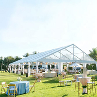 Tentes de réception transparentes en verre pour événements, mariages et fêtes de luxe, en aluminium, pour 100, 300, 500, 1000 personnes, avec toit transparent