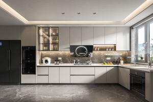 Muebles de Cocina Modernos Personalizables con Gabinetes de Madera Maciza de Primera Calidad y Encimeras de Mármol - Product Image 5