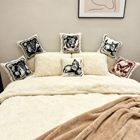 Housse de coussin jacquard tissée moderne de luxe, coussins décoratifs pour canapé, taie d'oreiller à motifs magnifiques