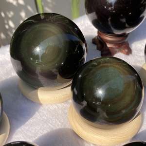 ลูกบอลหินออบซิเดียนสีรุ้งโบฮีเมียนคุณภาพสูงขายส่ง ขนาด 3-5 ซม. ขัดเงา ของตกแต่งบ้านที่ไม่เหมือนใคร ของที่ระลึกวันหยุด ของขวัญ บรรจุภัณฑ์ปลอดภัย - Product Image 5