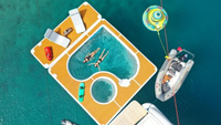 Piscine flottante gonflable portable avec filet de protection anti-méduse pour océan, mer, bateau, yacht