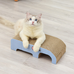 Cat Scratching <b>Pad</b> Whale Shape Corrugated Cardboard Durable Easy To Assemble Cat Toy <b>Bed</b> For Indoor Cats - Product Image 2