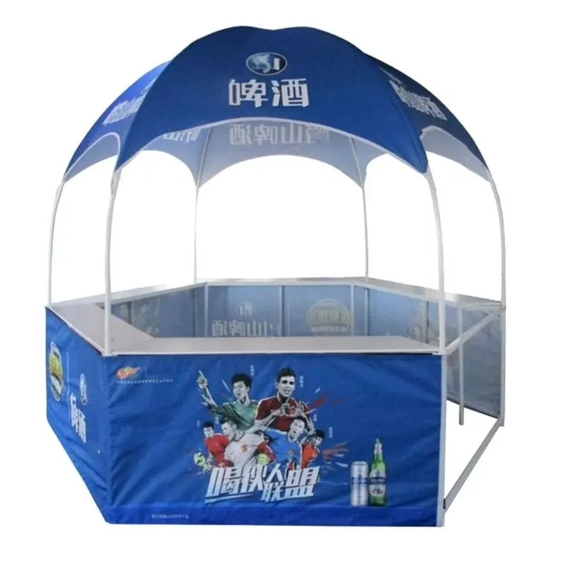 New Custom MOQ 1pc 3m Folding Gazebo Tent For Cotton Candy Energy Drinks Selling Kiosk Round Shaped Dome Tent