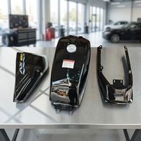 Kit de réservoir de carburant en acier inoxydable pour moto rétro AX100, ensemble modifié en trois pièces, carénage latéral et arrière