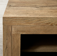 Meuble TV Rhoohill sur mesure pour salon, en bois massif, avec 4 portes vitrées et tiroir, console multimédia longue en bois de style vintage américain
