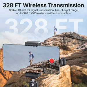 Micrófono <span class=keywords><strong>de</strong></span> <span class=keywords><strong>Solapa</strong></span> Inalámbrico <span class=keywords><strong>de</strong></span> 2.4G para Mini, para iPhone, Android, Smartphone, Cámaras DSLR, Grabación <span class=keywords><strong>de</strong></span> YouTube y Transmisión en Vivo - Product Image 2