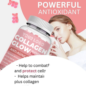 Complément <span class=keywords><strong>anti</strong></span>-âge Glutathion Collagène Glow Gummies saveur fraise avec peptides de collagène Formule unique pour les soins de la peau - Product Image 5