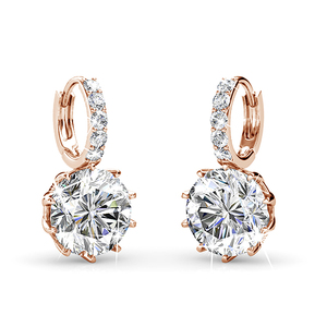 All'ingrosso moda popolare <span class=keywords><strong>orecchini</strong></span> pendenti da donna alla moda 18K oro bianco placcato con cristalli Swarovski per impegni quotidiani - Product Image 2
