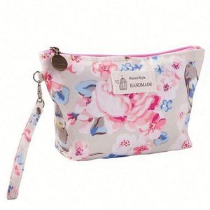 Sac de Maquillage Imprimé Fleurs Mignon et Tendance en Toile, Sac de Voyage Multifonctionnel Portable et Imperméable pour Cosmétiques – Vente en Gros - Product Image 3