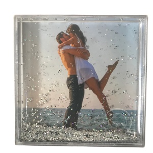 Glitter Liquid Photo Frame Plastic Acrylic Floating Sparkle Water Picture Frames for Gifts