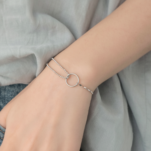 Braccialetto avvolgente di moda quotidiana semplice cerchio Design stratificato stile sottile - Product Image 1