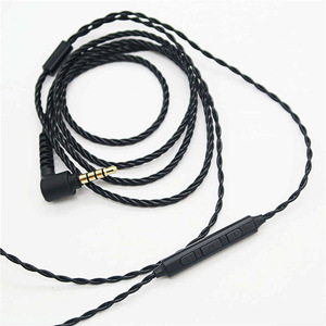 Câble audio Mmcx noir à 4 brins torsadés avec micro et contrôle du volume pour Se846 Se535 Se315 - Product Image 2