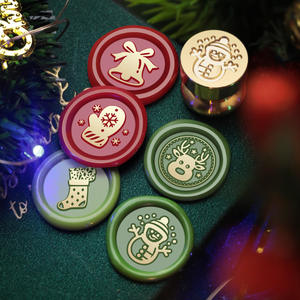 Mini tampon en cuivre de Noël 1,5 cm, design mignon pour la décoration de journaux et d'enveloppes, cadeau - Product Image 2