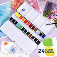 Rubens – Coffret de 24 aquarelles solides de haute qualité Song Danqing, pour enfants, sur papier, en boîte métallique