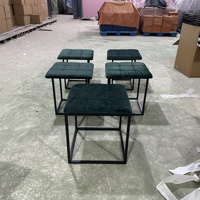 Mobilier design moderne, peu encombrant, convertible, cadre compact en métal, 5 sièges en 1 tabourets pouf cube avec roues mobiles
