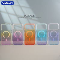 Casing HP VAWI B406 Glitter Warna-warni Anti Benturan Bahan PC Keras untuk iPhone 17 Pro Max Air Glitter Magnetik Coque Telepon