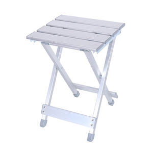 Mesa Plegable Portátil para Exteriores de Aleación de Aluminio 26x28x40, Diseño Minimalista Blanco, Plegable para Viajes, Pesca, Ocio y Uso Doméstico - Product Image 1