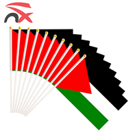 Vente en gros chaude polyester 14*21cm drapeau national de la Palestine drapeau de main palestinien tenu dans la main pour la promotion