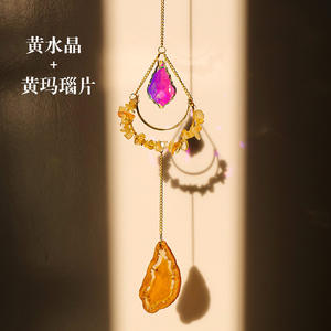 2025 Boho Chic Water Drop Agate Crystal <b>Wind</b> <b>Chime</b> Handcrafted Natural Gemstone Prism Reiki Charged Healing Window Decor - Product Image 6