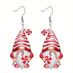 Boucles d'oreilles pendantes en acrylique pour femmes Accessoires de vacances pour mariage et fête Noël Bijoux nains Cadeau pour femme - Product Image 1