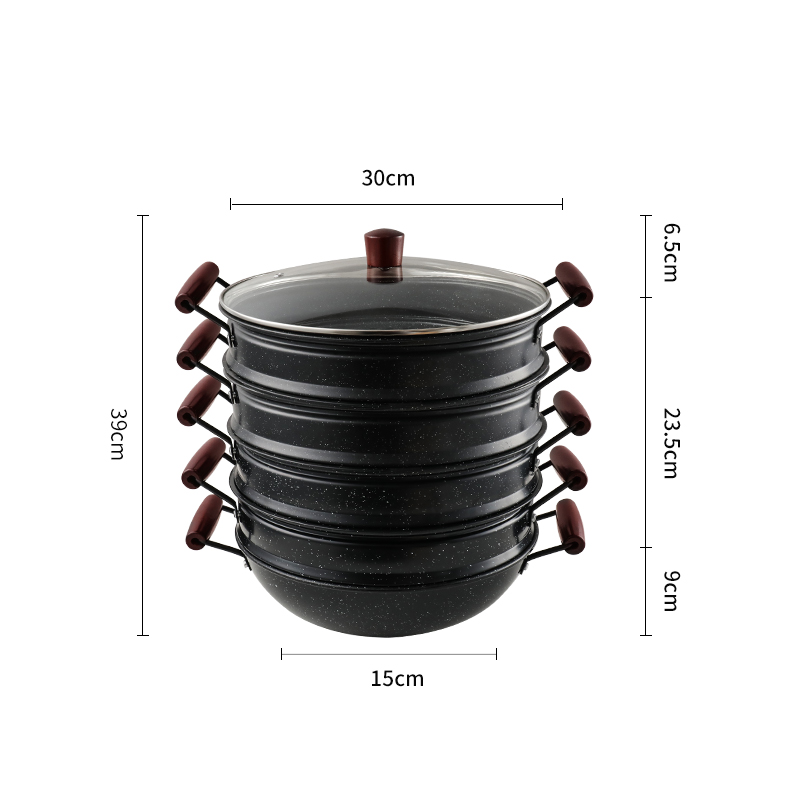 Pot de 30 cm + (cuiseur vapeur 4 étages)