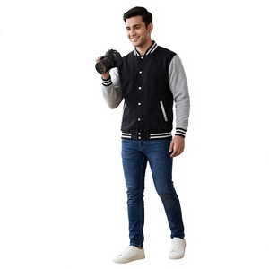 Veste universitaire en polaire de haute qualité pour hommes Logo personnalisé Streetwear élégant pour l'hiver CollegeBaseballjacket pour hommes - Product Image 1