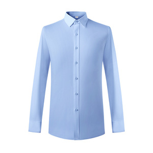 Unisex White Cotton Long Sleeve Shirt Wrinkle Free Solid Color Workwear For Corporate Uniforms Professional Attire - Product Image 5