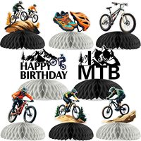 Centros de Mesa de Panal de Abeja para Cumpleaños de Bicicleta de Montaña, Decoraciones de Cumpleaños de Bicicleta BMX para Adolescentes y Adultos, Adornos de Mesa con Temática de Bicicletas de Carreras