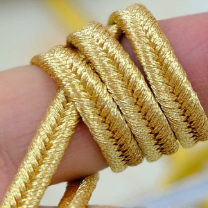 3mm 5mm 6mm ゴールド シルバー ブラウン ブラック メタリック 太め 編み込み スータッシュコード トリム DIY - Product Image 4