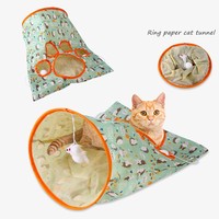 Accessoires pour animaux de compagnie de luxe écologiques de haute qualité Jouets Tunnel de jeu en peluche pliable coloré pour chat