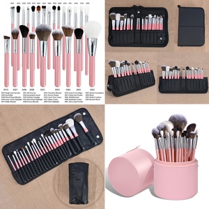 HEXUE Juego de 24 Brochas de Maquillaje Profesionales Rosadas <span class=keywords><strong>para</strong></span> Base, Sombra de Ojos y Delineador, Pinceles de Cosméticos de Marca Privada - Product Image 2