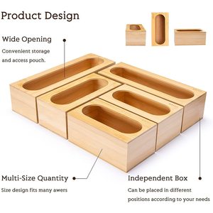 Customized cross-border bamboo <b>storage</b> <b>boxes</b>, food <b>storage</b> bags, <b>storage</b> racks, 5-piece bamboo <b>kitchen</b> drawer bags and <b>storage</b> - Product Image 3
